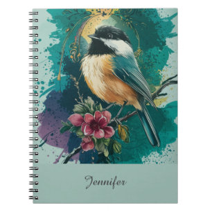 Chickadee chronicles - Teal Anteckningsbok