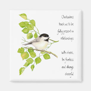 Chickadee djur Totem, fågel, natur Magnet