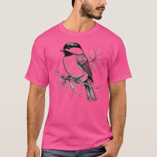 Chickadee-fågel teckning t shirt