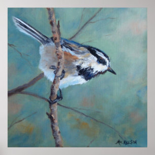 Chickadee Fine Art Bird Print Poster