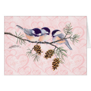 CHICKADEE- & GRÄSKOTTAR av SHARON SHARPE Hälsningskort