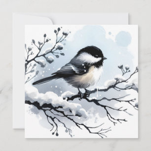 Chickadee-hälsningskort Julkort