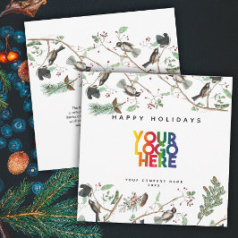 Chickadee Helgdag Business Logotyp jul Julkort