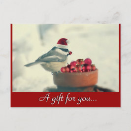 Chickadee Helgdag Gift Certificate Vykort