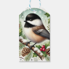 Chickadee Helgdag Presentetikett