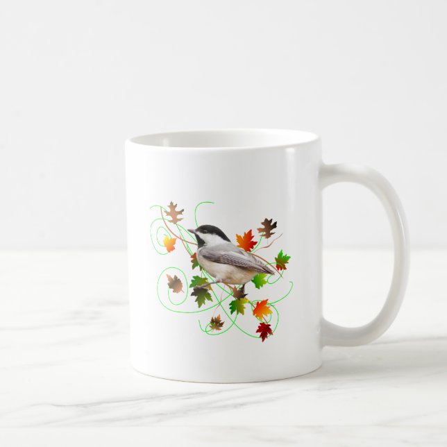 Chickadee & höst löv kaffemugg (Höger)