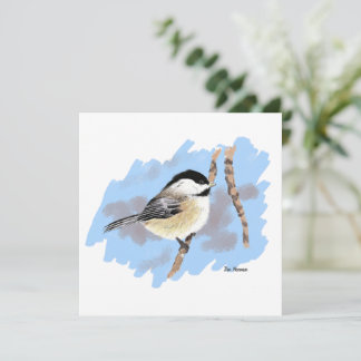 Chickadee i Gren Anteckningskort