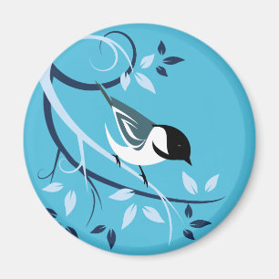 Chickadee i Träd Gren Magnet
