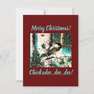 Chickadee jul Chatter Julkort