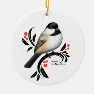 Chickadee Julgransprydnad Keramik