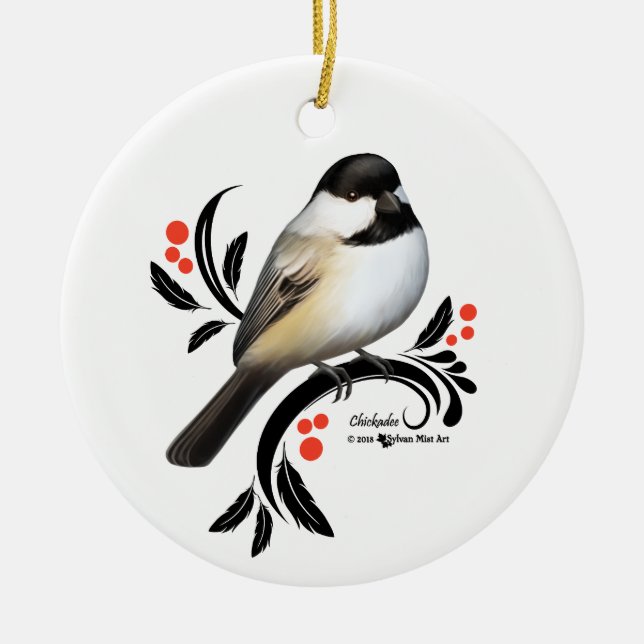 Chickadee Julgransprydnad Keramik (Framsidan)