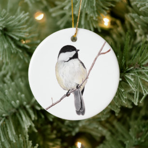Chickadee Julgransprydnad Keramik