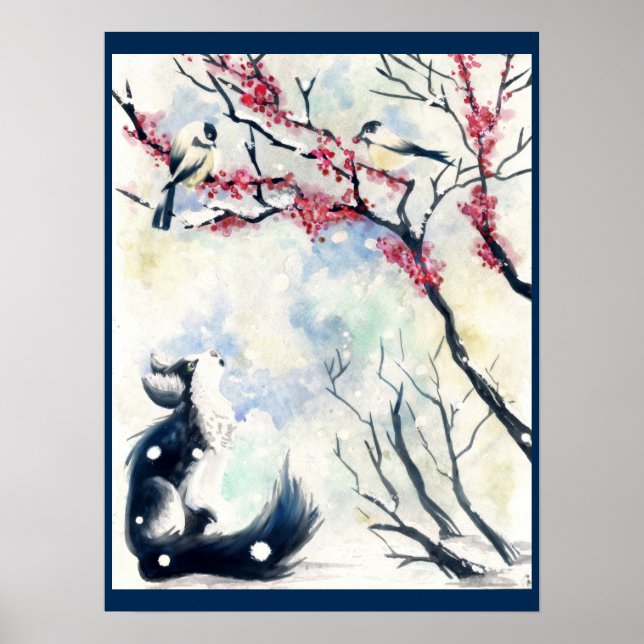 Chickadee Kitten Poster (Framsidan)