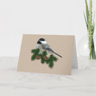 Chickadee Large Print jul Card Helgkort