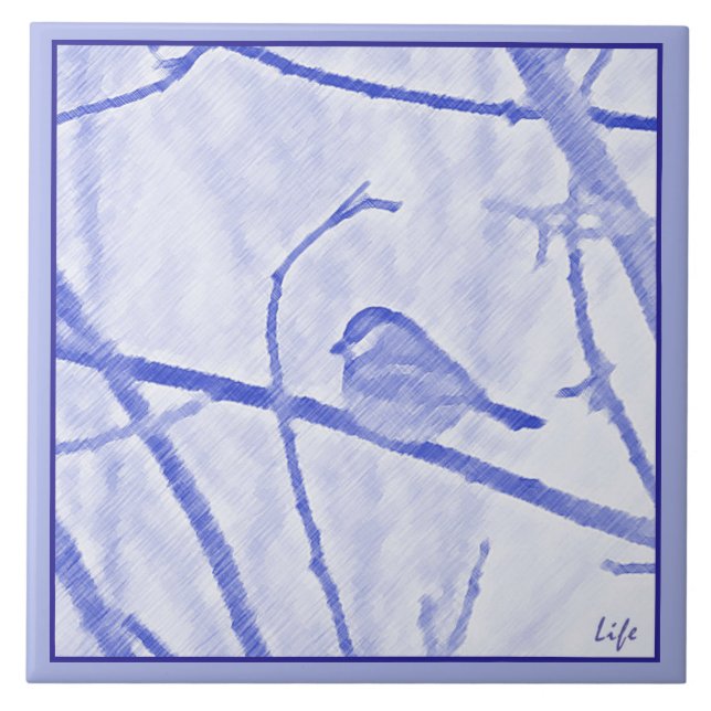 Chickadee Life Ceramic Tile Kakelplatta (Framsidan)