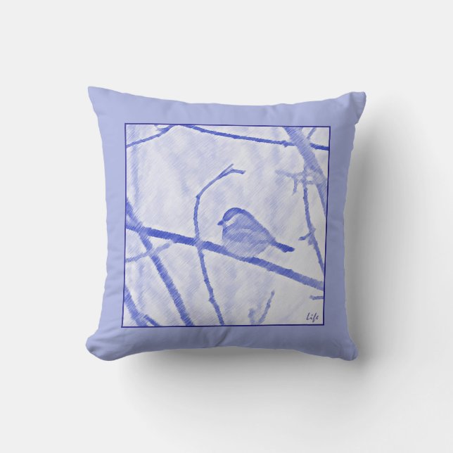 Chickadee Life Throw Pillow Kudde (Framsida)