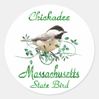 Chickadee Massachusetts State Bird Runt Klistermärke