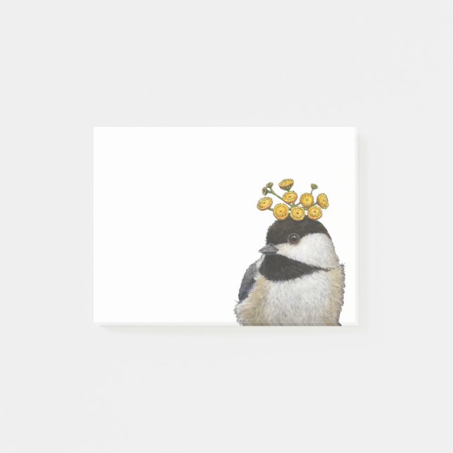 chickadee med tansyen som posta-det noterar post-it block (Framsida)