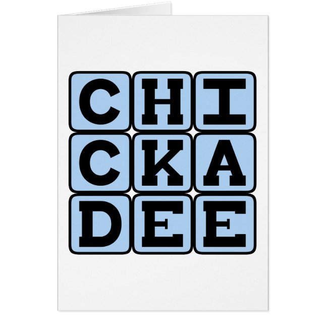 Chickadee, Nordamerika Bird Hälsningskort (Framsidan)