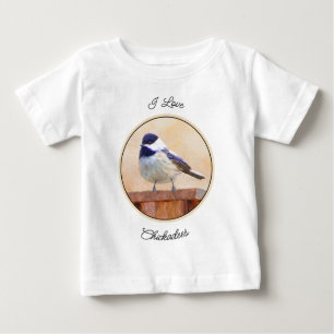 Chickadee on Birdhouse Painting Original Bird Art T Shirt
