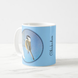 Chickadee on Feeder Painting - Original Bird Art Kaffemugg