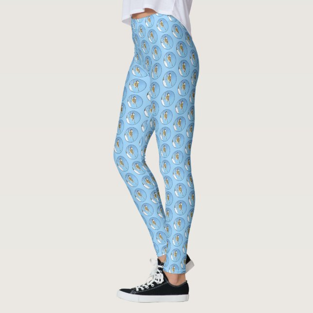 Chickadee on Feeder Painting - Original Bird Art Leggings (Vänster)