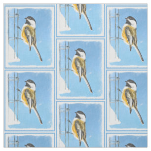 Chickadee on Feeder Painting - Original Bird Art Tyg