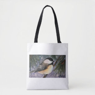 Chickadee på grentoto tygkasse