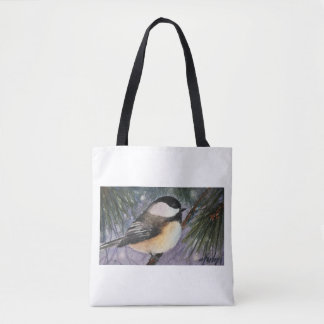 Chickadee på grentoto tygkasse