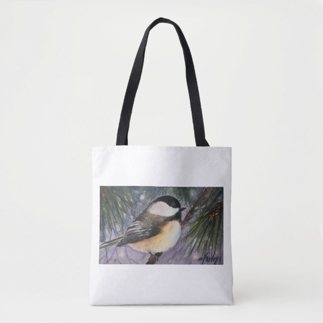 Chickadee på grentoto tygkasse (Framsida)