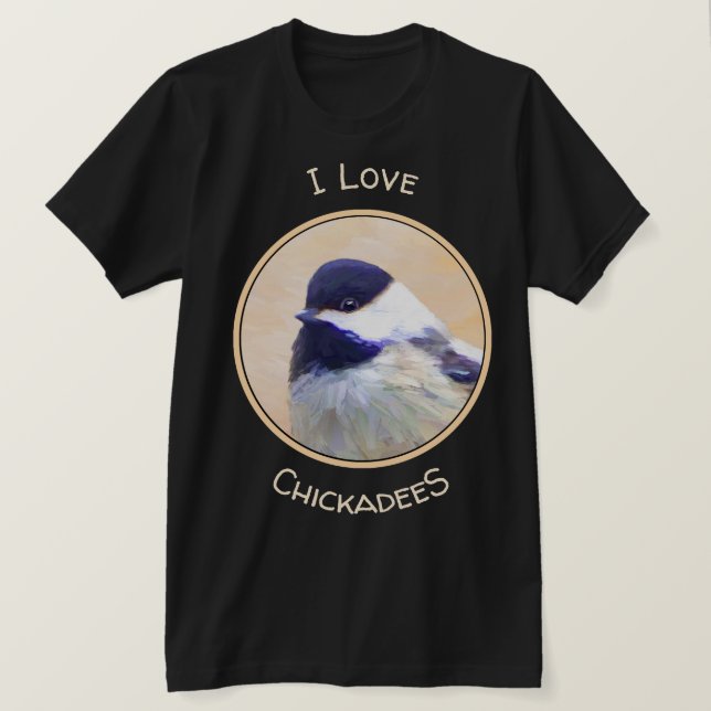 Chickadee Painting - Original Bird Art T Shirt (Design framsida)