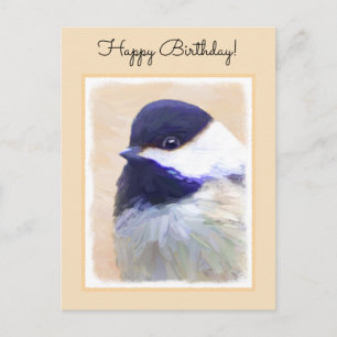 Chickadee Painting - Original Bird Art Vykort