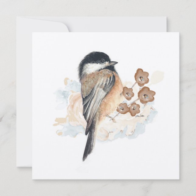 Chickadee Painting Watercolor (Framsida)
