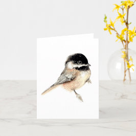 Chickadee Painting Watercolor Kort