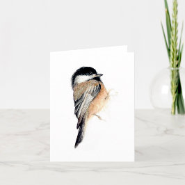 Chickadee Painting Watercolor Kort