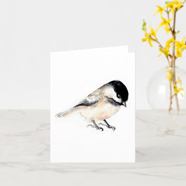 Chickadee Painting Watercolor Kort