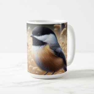 Chickadee Perched on Fence Kaffemugg