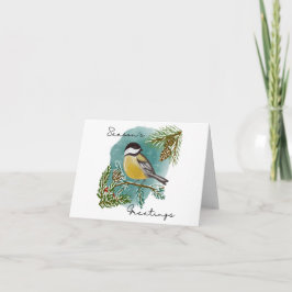 Chickadee Season-Helgdag hälsningskort Kort