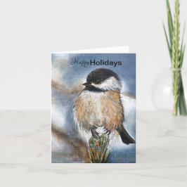 Chickadee Snö Winter Glad helg