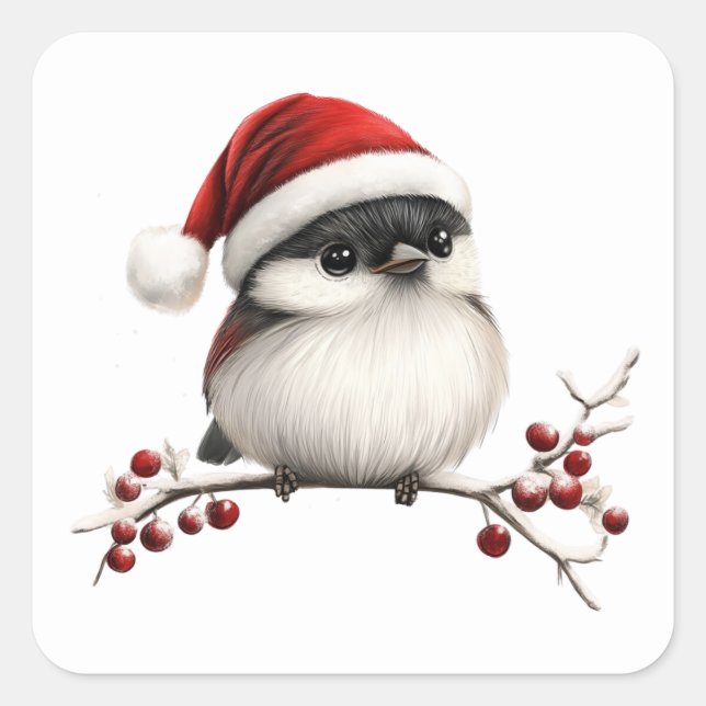 Chickadee Stickers Fyrkantigt Klistermärke (Framsida)