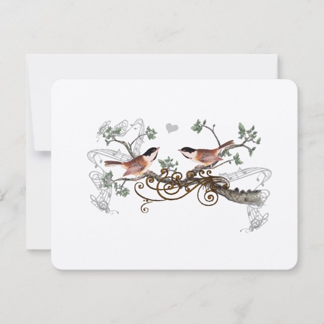 Chickadee Vintage Love birds Bröllop OSA (Framsida)