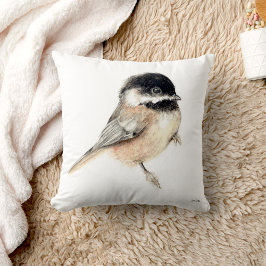 Chickadee Watercolor Art Kudde
