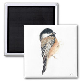 Chickadee Watercolor Art Magnet