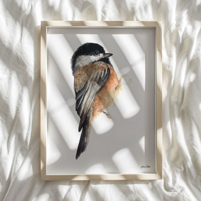 Chickadee Watercolor Art Skriv ut Poster (Chickadee Watercolor Art Print from Jenn's Emporium. )