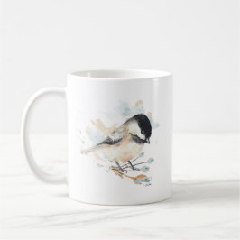 Chickadee Watercolor Flowers Kaffemugg
