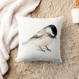 Chickadee Watercolor Kudde