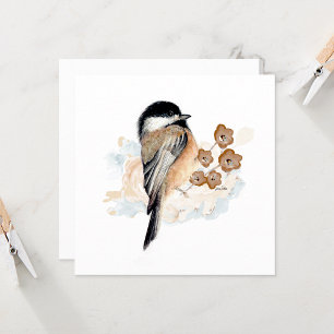 Chickadee Watercolor Note-kort