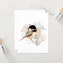 Chickadee Watercolor Note-kort