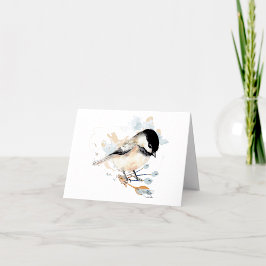 Chickadee Watercolor Note-kort Anteckningskort