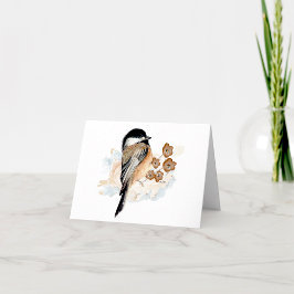 Chickadee Watercolor Note-kort Anteckningskort
